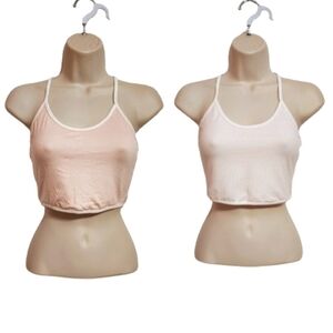 Briavia Reversible Cami Bralette Top Peach White S M